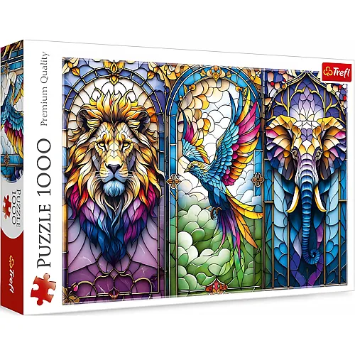 Trefl Puzzle Glasmalerei: Tiere - 1000 Teile