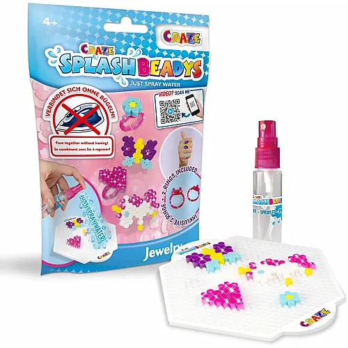 CRAZE Splash BEADYS Steckperlen Kinderschmuck Starter Pack B�gelperlen Set ohne B�geln Perlen zum Basteln Wasserperlen f�r