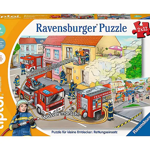 Ravensburger Puzzle fr kleine Entdecker: Rettungseinsatz (2x12)