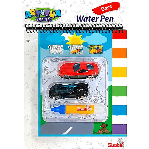 Malbuch Fahrzeuge mit Wasserpinsel