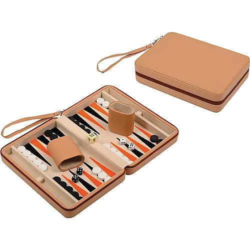 Backgammon Leros, Reise, Kunstleder, magnetisch