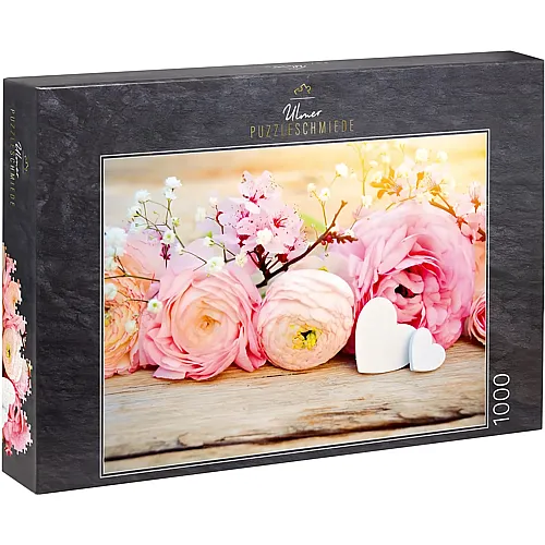 Ulmer Puzzleschmiede Fr�hlingsgr��e � Rosen und Kirschbl�ten - 1000 Teile