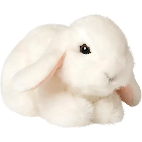 Widderkaninchen, liegend Weiss 18cm