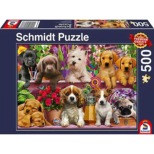 Schmidt Puzzle Hunde im Regal (500Teile)