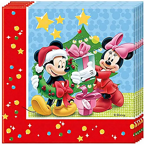 Procos Mickey Christmas - 20 Two-Ply Paper Napkins 33x33cm