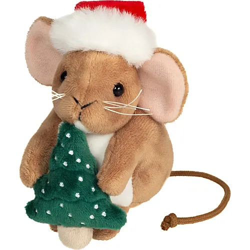 Teddy-Hermann Weihnachtsmaus mit Tannenbaum - 11 cm