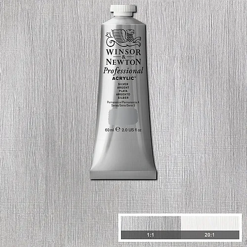 Winsor & Newton W&n Prof. Acrylfarbe 60ml Tube Silber