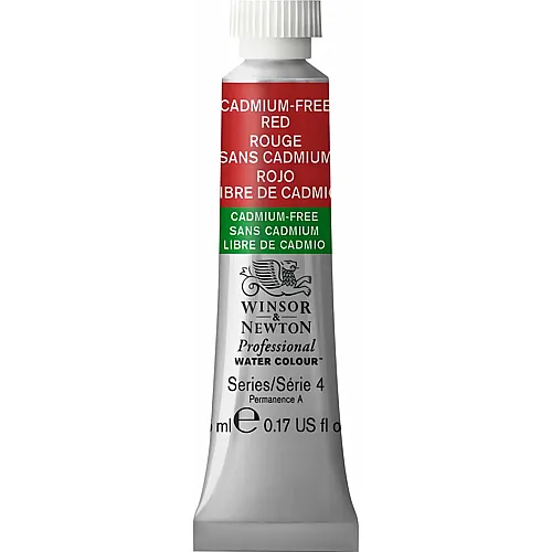 Winsor & Newton W&n Prof. Water Colour 5ml Tube Kadmiumfrei Rot