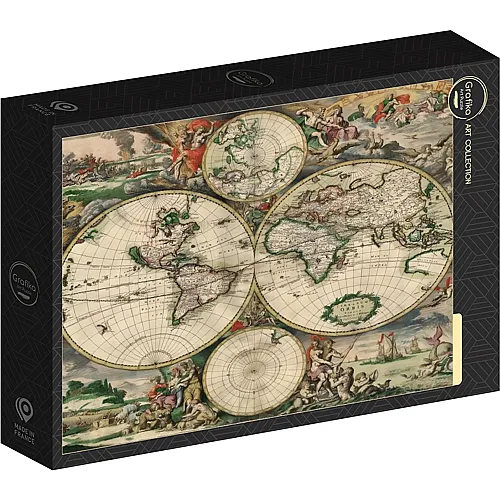 Grafika Puzzle Art Collection Carte du Monde, Produced in Amsterdam, 1689 - 1000 Teile