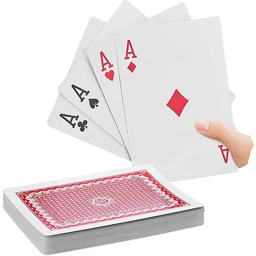 Relaxdays Jumbo Pokerkarten - 54 Teile