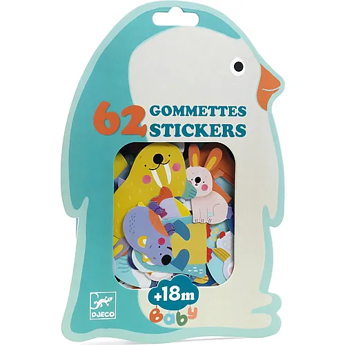 Djeco Sticker f�r die Kleinen Polartiere - 62 Teile