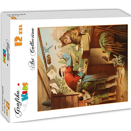 Grafika Puzzle Art Collection Carl Offterdinger Der Wolf und die sieben Geisslein - 12 Teile