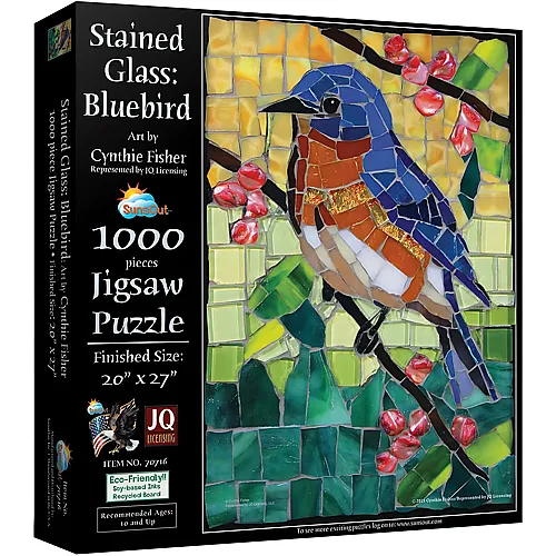 Stained Glass Bluebird 1000Teile