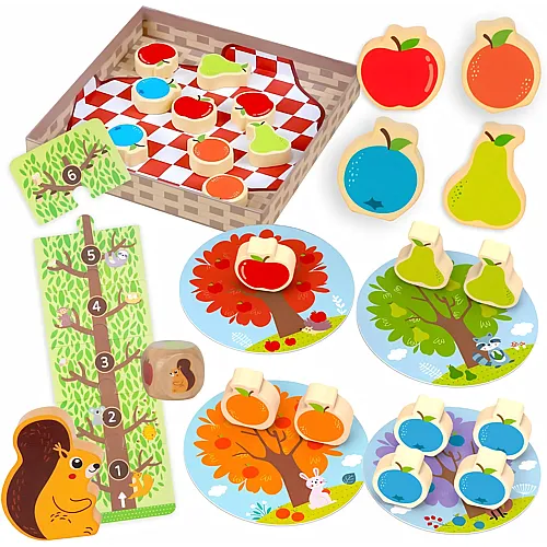 Nene Toys Fr�chte-Sammelspiel ab 2 Jahre � Kooperatives Brettspiel f�r Kleinkinder � Kinderspielzeug & Lernspiel aus Holz