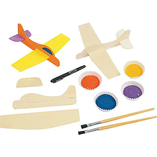 Colorations Herstellung von Modellflugzeugen aus Holz, 12er-Set