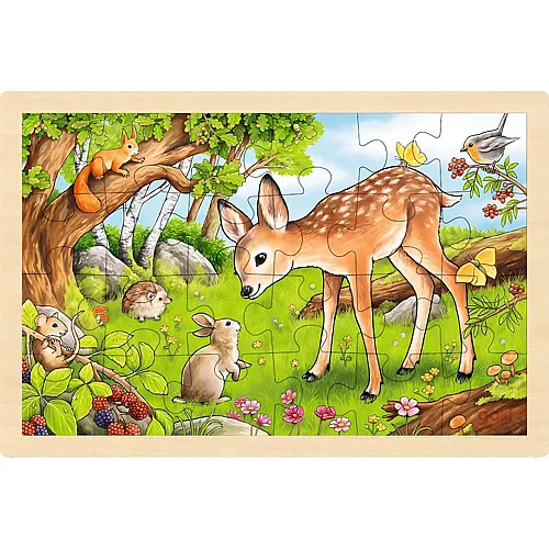 Goki Puzzle Rehkitz und Waldbewohner - 24 Teile