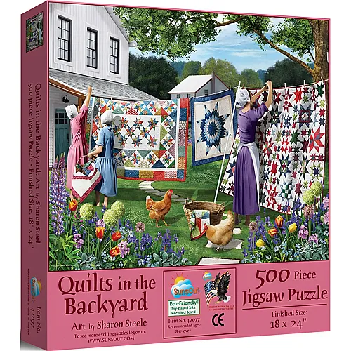 SunsOut Puzzle Sharon Steele Quilts in the Backyard (500Teile)
