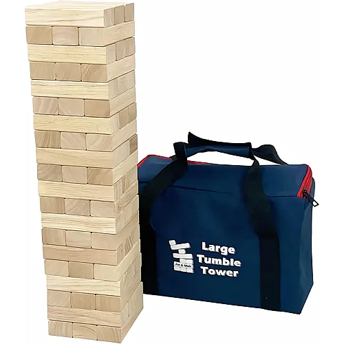 Jac & Mok JacMok Tumble Tower Spiel Holz Toppling Blocks Spielzeug mit Tragetasche (60 St�ck Large Tumble Tower)