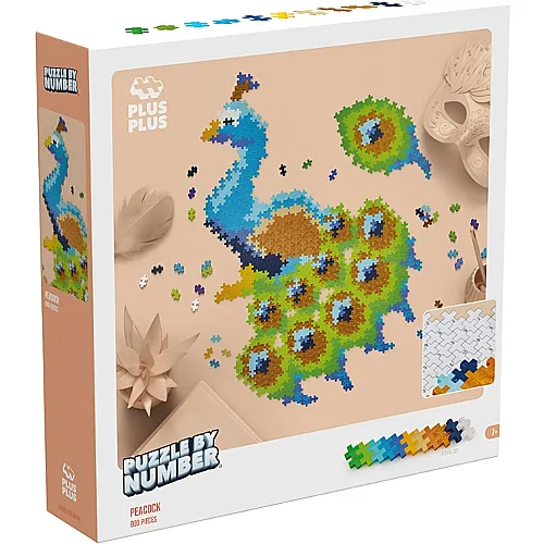 Plus-Plus Basic Kreativ Bausteine Puzzle Pfau (800Teile)