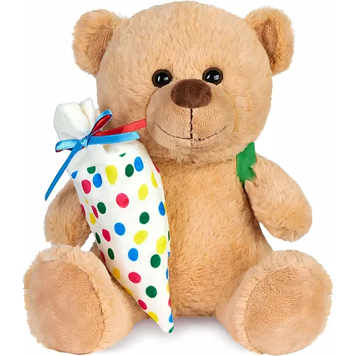 Brubaker Teddy mit Schulranzen und Schult�te zum Bef�llen - 25 cm