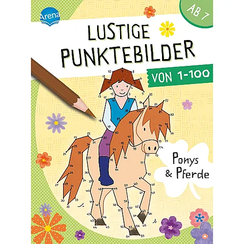 Lustige Punktebilder von 1 bis 100 - Ponys und Pferde DE