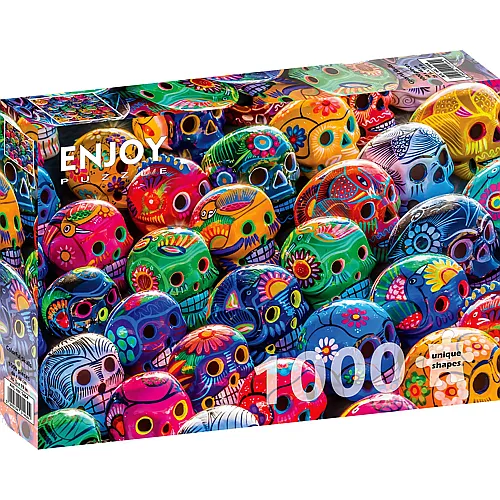Enjoy Puzzle Colorful Skulls - 1000 Teile