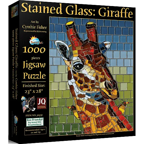 SunsOut Puzzle Cynthie Fisher Stained Glass Giraffe - 1000 Teile