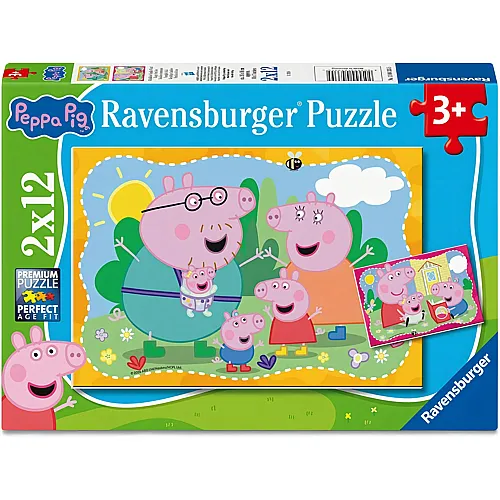 Ravensburger Puzzle Peppa Pig 2in1 Gl�ckliche Familie Wutz! - 12 Teile