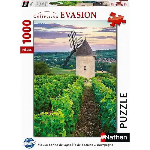 Nathan Puzzle Collection Evasion Moulin Sorine - Vignoble de Santenay - Bourgogne (1000Teile)