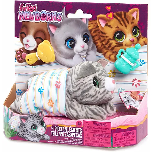 Just Play furReal Newborns K�tzchen, interaktives Haustier, kleines Pl�schk�tzchen mit Soundeffekten und Bewegungen