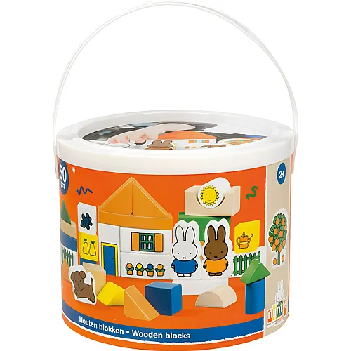 Bambolino Toys Holzbausteintonne - 50 Teile