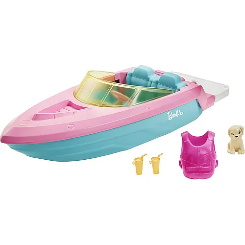 Barbie Fahrzeuge Speedboat mit Schwimmweste