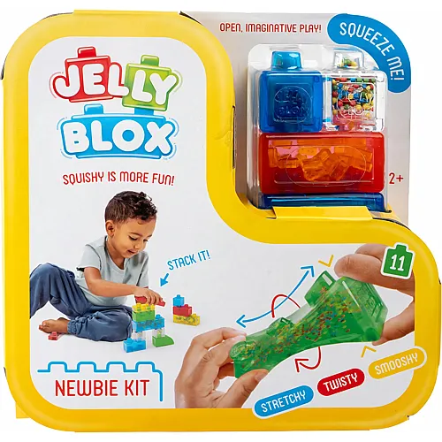Jelly Blox Newbie Kit Bauspielzeug, 11 weiche Elemente mit F�llung, ab 2 Jahren