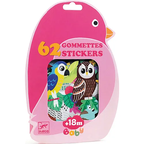 Djeco Sticker f�r die Kleinen V�gel - 62 Teile