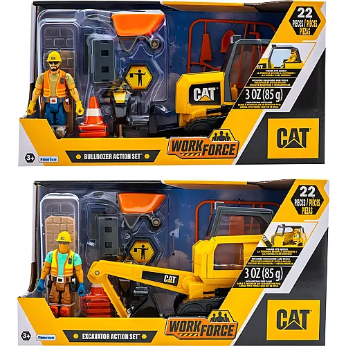 Funrise CAT Bulldozer+Bagger Set ass. 22 teilig