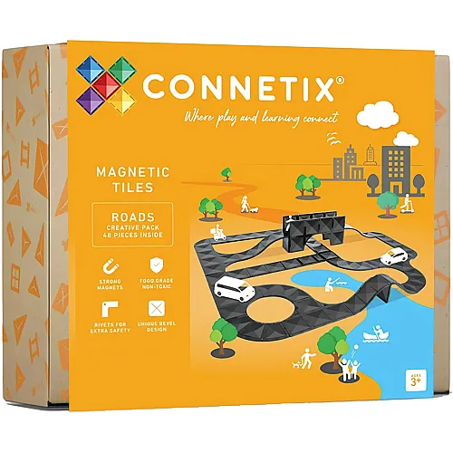 Magnetische Fliesen Strassen-Kreativpack - 48 Teile
