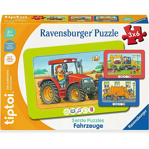 3 erste Puzzles Fahrzeuge 6Teile