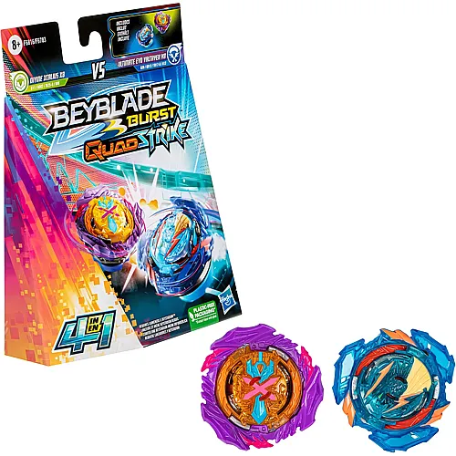 Beyblade QuadStrike Ultimate Evo Valtryek V8 & Divine Xcalius X8