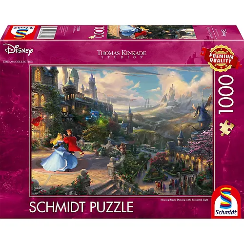 Schmidt Puzzle Thomas Kinkade Disney Princess Sleeping Beauty Dancing in The Enchanted Light (1000Teile)