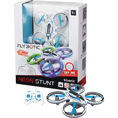 Silverlit Flybotic Drohne Neon Stunt mit 3 Geschwindigkeiten & Neon-Licht