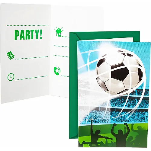 Einladungen und Umschl�ge Fussballfans - 6 Teile