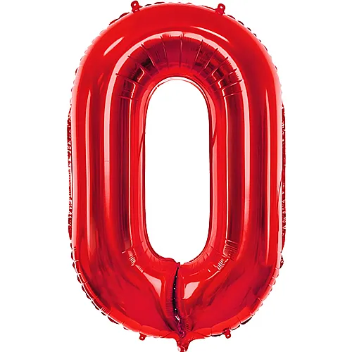 Folienballon Zahl 0 Rot