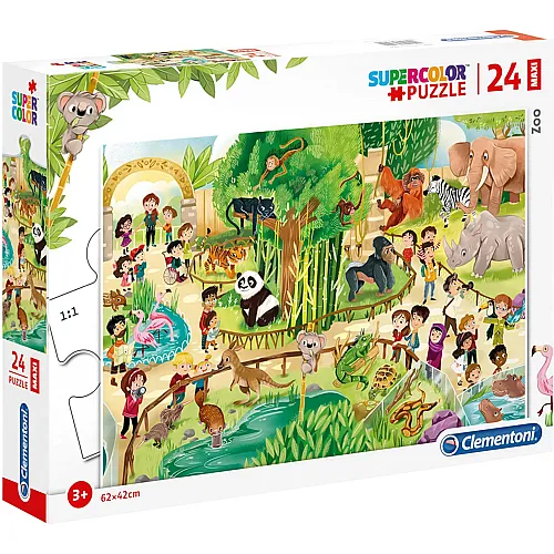 Clementoni Puzzle Supercolor Maxi Zoo - 24 Teile