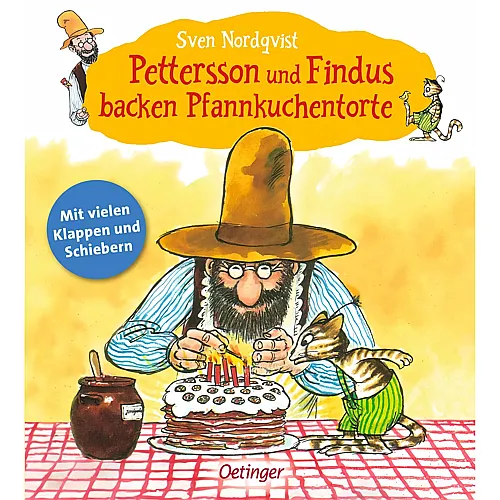 Oetinger Pettersson und Findus backen Pfannkuchen