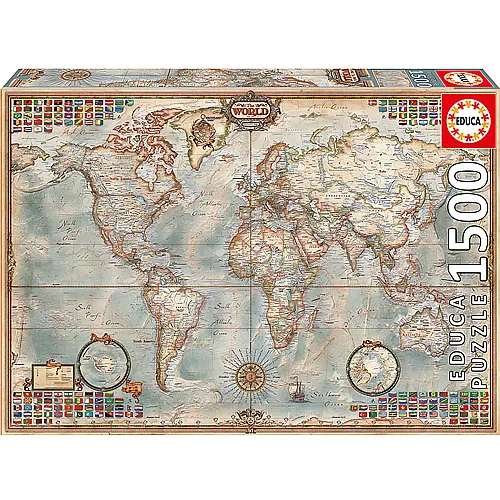 Politische Weltkarte 1500Teile