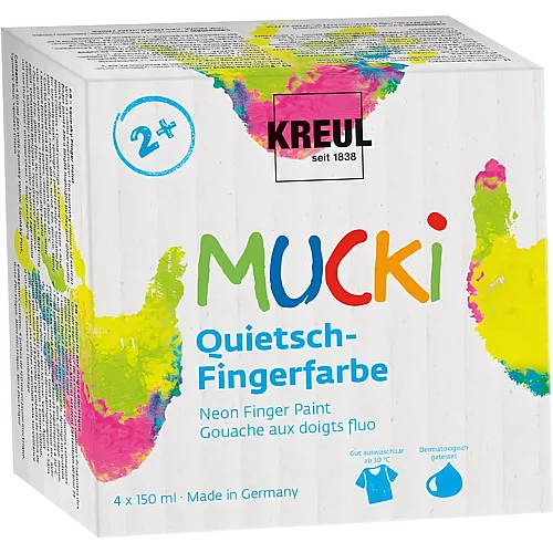 Kreul 4er Set Quietsch-Fingerfarbe - 150 ml
