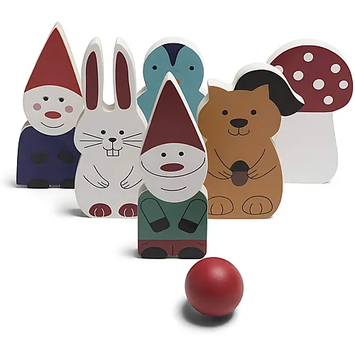 BS Toys Holz-Bowlingspiel Forest Friends, 7-teilig.
