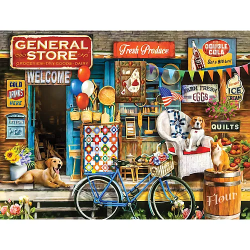SunsOut Puzzle Tom Wood Waiting at the Store - 300 Teile