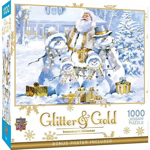 Master Pieces Puzzle Glitter + Gold Schimmernde Schneem�nner - 1000 Teile