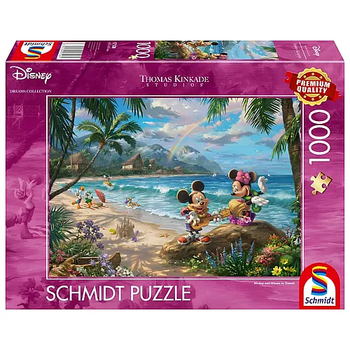 Schmidt Puzzle Thomas Kinkade Mickey Mouse Mickey & Minnie in Hawaii (1000Teile)